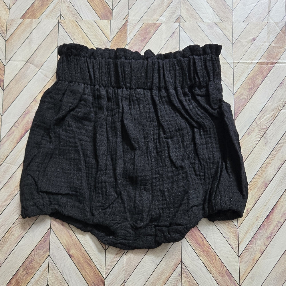 Toddler Girl Boy Black Bloomer Summer High-Waisted Bubble Diaper Cover 18-24M